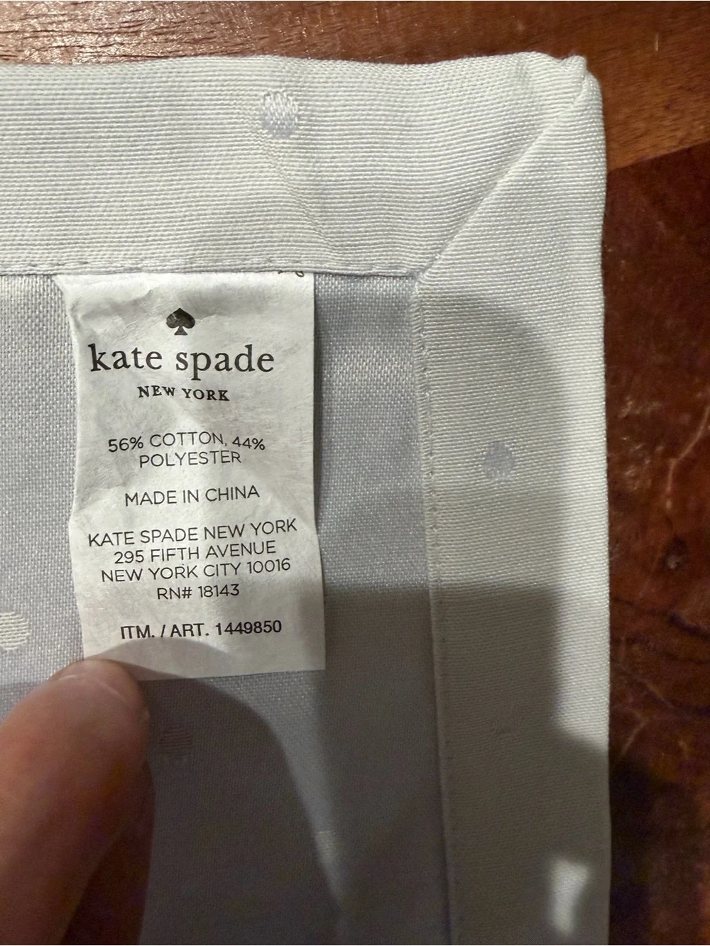 Kate Spade New York Set of 4 Gray Polka Dot Cloth Dinner Napkins
